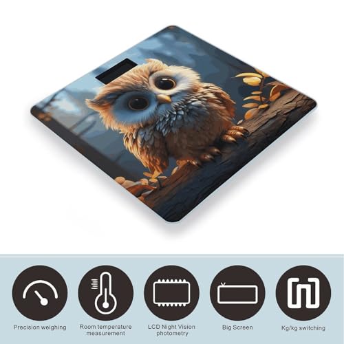 Báscula de Baño Digital Cute Owl de Vidrio Templado miniatura 3