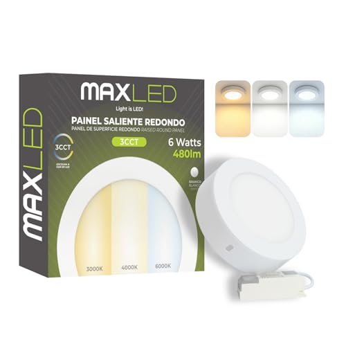 Image of Maxled Light is Led! 6W Round Surface Mounting LED Panel Light 480lm 3000K 4000K 6500K Ultra-Thin Light Fitting IP44 Aluminum LED Panel Downlight Ceiling for Home Kitchen Bathroom Not Dimmable