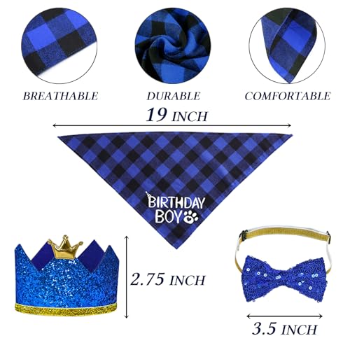 STMK Artigos de festa de aniversário para gatos, chapéu de aniversário com números, bandana para dec