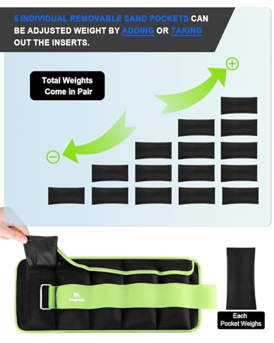 Image of Fragraim Adjustable Ankle Weights 1-3 /4 /5 /6 /8 /10 /12 /15 /20 LBS Pair with Removable Weight for Jogging, Gymnastics, Aerobics, Physical Therapy