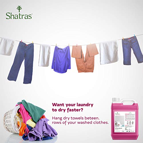 Image of Shatras Pink Liquid Detergent 5 Liter | Nature-Based Laundry Care Formula | Cloth Freshener with Fabric Conditioner | Gentle Fabric Cleaning | Suitable for All Types of Washing Machines & Hand Wash