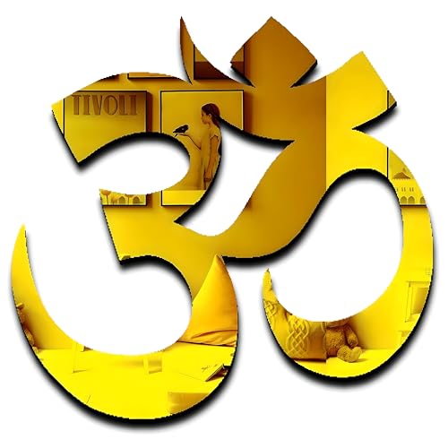 Image of VAH-Kya Bat Hai !! mandir Sticker, Stickers for mandir, Stickers for mandirs, om wall Decor, subh labh for Door Entrance, shubh labh for Home and Pooja Room Decor Items(OM Meditation Arcylic Sticker)