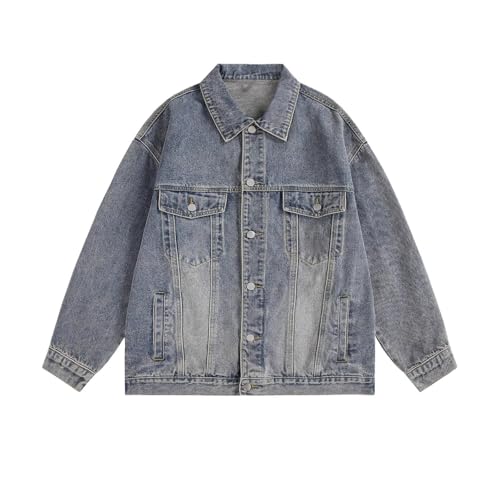 Veste en denim homme confortable coupe cargo contre le vent frais