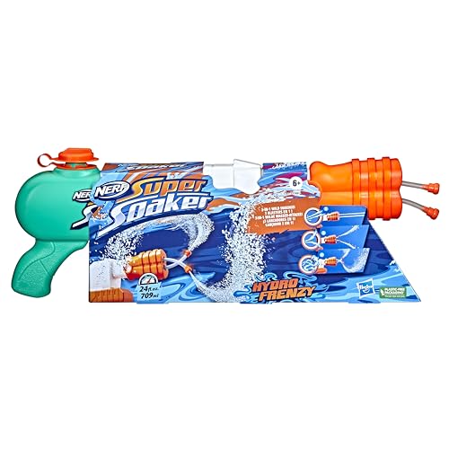 Nerf Super Soaker Hydro Frenzy Water Blaster, Wild 3-In-1 Soaking Fun, Adjustable Nozzle, 2 Water-Launching Tubes - Image 2