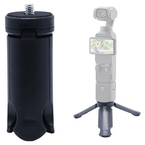 PCTC Mini Tripod for DJI Osmo Pocket 3, Desktop Tabletop Stand Compact Tripod for Go Pro Hero13 /12/11/10/9/OSMO Mobile2/Insta360 ONE X3/FeiyuTech/ZHIYUN Tabletop Stand Grip Accessories Cover
