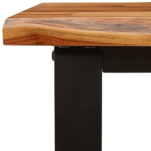 Banc acacia massif 140 cm bord vivant, vidaXL