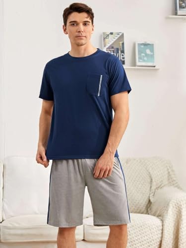 Image of Men's Pyjama Set || T-Shirt and Shorts Set for Men || Night Wear for Men || Night Suit for Men (Cord-04-07)