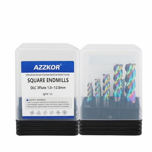 Image of Carbide Square End Mill HRC60 Double Edge 3 Flute DLC Coating Tungsten Steel for Aluminum Wood Endmills HRC60 1.0-12.0 Series