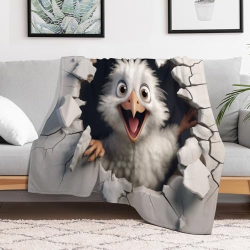 Couverture oiseau en polaire flannel douce, idée cadeau lit