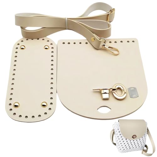 CALFOVERA 3PCS DIY Bags Knitting Crochet Set Adjustable PU Leather