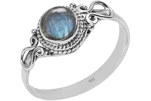 Labradorite Stone Ring: Eternal Grace in Size 10