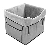 Small Dog Car Seat, Deluxe Dog Seat with Sturdy Metal Frame and Safety Leash for Pets up to 20 lbs, Portable Puppy Dog Car Seat with Thick Cushion and Storage Pockets, Made