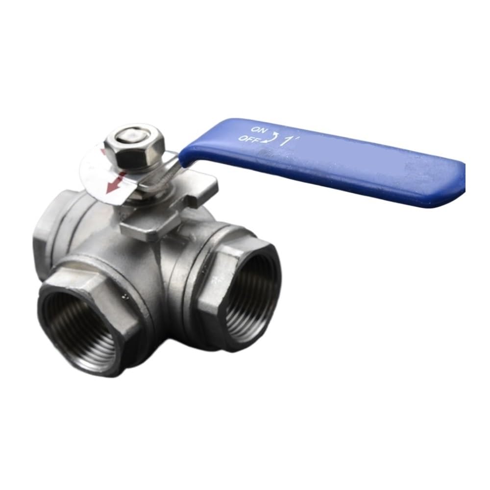 1/4" 3/8" 1/2" 3/4" 1" -2" BSP NPT Female Full Port T L Port Tee 3 Ways 304 316 Stainless Steel Ball Valve Connector Water Gas(3/4",BSPP SS304 L-Port)