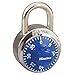 Combination Padlock, Center, Blue/Silver