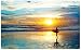 DesFoli Strand Beach Surfer Sonnenuntergang Wandtattoo Wandsticker Wandaufkleber R2407 Größe 40 cm x 60 cm