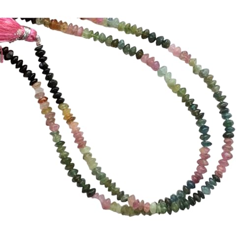 Perles de bouton uni multi tourmaline 4mm fil rondelles collier diy