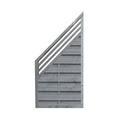 VERONA Sichtschutzzaun Gartenzaun Dichtzaun Holz Grau 89x179-89cm Werth-Holz