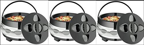 Image of Diamond Crystal Stainless Steel Casserole With Handle, Set of 3, 1200 ml, Steel Silver