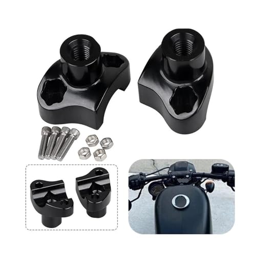 Elevadores de manillar 1/2 con soporte negro de una pulgada para rigidez en chasis Dyna 3