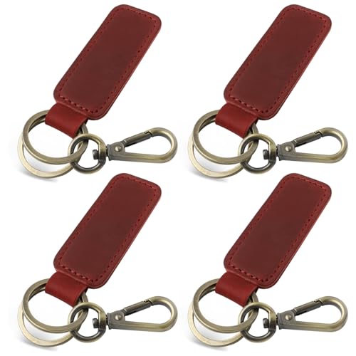 Image of Jack&Chris Genuine Leather Car Keychain, Universal Key Fob Keychain, Leather Key Chain Holder for Men and Women, JC306