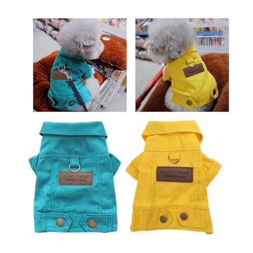 Veste en jean pour chiens manteau chaud chiot vert - 4