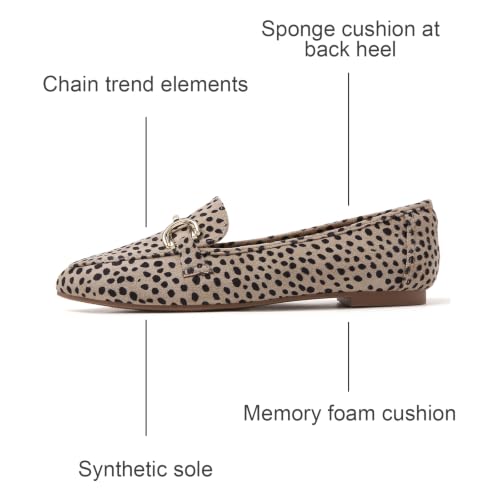 Image of Tilocow Metal Chain Loafers Flats for Women Pointed Toe Slip on Flats Dressy Casual Comfortable Work Business Shoes