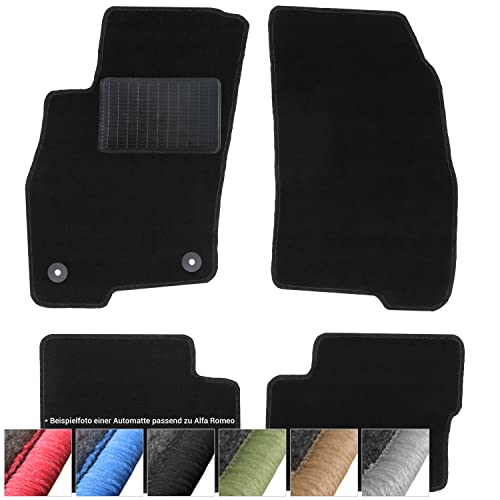 moto-MOLTICO Fußmatten Auto Velours Autoteppiche Schwarz Automatten Set 4-teilig passend für Alfa...