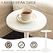 MaxSmeo Drink Table, Small Side Table for Small Spaces, Modern Round End Table with Fluted Wood Leg, White