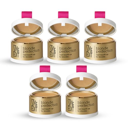 Image of Style Edit Root Touch Up Powder | Temporary Hair Color for Gray Roots and Thinning Hair | Salon-Quality, Transfer-Resistant Hair Concealer | Dark Blonde, 0.14 oz (Pack of 5)