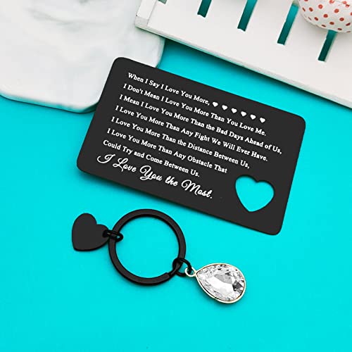 Xiahuyu Engraved Wallet Insert Card for Boyfriend Husband from Girlfriend Wife I Love You Gifts for Him Christmas Birthday Gifts Wedding Anniversary Card Gifts Valentines Day Gifts for Men4