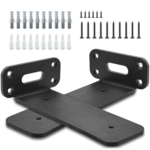 Xpieoyrm 2 Piezas Soporte Estanteria Pared Negro, 15cm Soporte Baldas Pared Metalica, Soportes Balda Flotante Pared de Estantería, Escuadras para Estanterias, para Libros, Cocina, Dormitorio