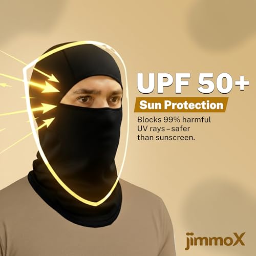 Image of Full Face Balaclava for Men & Women - UV Protection, Breathable, Anti-Dust & Sweat Absorbing, Stretchable Ski Mask, Helmet Liner for Bike Riding, Cycling