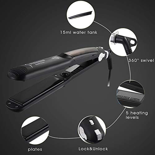 Professional Steam Flat Iron for Hair Straightening and Curling