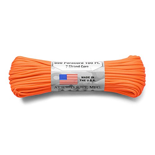 ATWOOD ROPE MFG. AgEbhE[v 7Strand 550Lbs pR[h 100tB[g MADE IN USA (NEON ORANGE)pR[h 4mm 3mm 2mm \[v