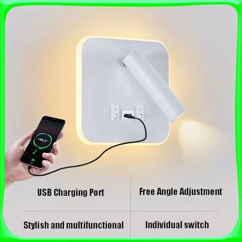 Iluminación de pared interior LED de diseño orbicular negro con ángulo ajustable e interruptor 7