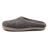 Nootkas Men's Felted Merino Wool 'Astoria' Mule House Slipper (Slate, US 10)