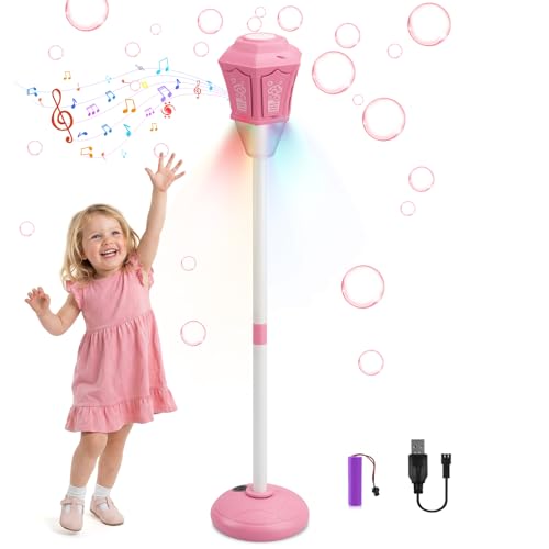 Machine à bulles YOTOY rose pour animer vos fêtes de famille en plein air et anniversaires