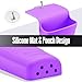 CROWATTS 2 Pack Heat Resistant Silicone Hair Iron Mat and Pouch,Portable Travel Hair Straightener Mat and Holder for Hair Styling Tools.(Purple)