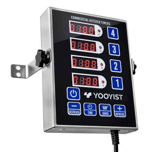 YOOYIST 4-Channel Digital Kitchen Timer Stainless Steel