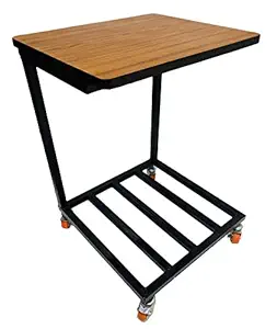 SALON CHAIR Home Office Double Inverter Trolley with Wooden Top & Heavy Bearing Wheels Fit to Every Inverter Battery