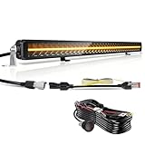 CO LIGHT 40 Zoll Light Bar Auto 220W 44000LM Led Arbeitsscheinwerfer Led 12v E GeprüFt IP68 Mit WeißEn Bernsteinfarbenen Tagfahrlichten Für 4x4 LKW, Auto, ATV, Buggy, Traktor