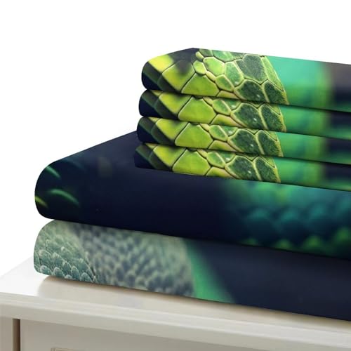 Parure de lit serpent avec fermeture éclair housse de couette 3D microfibre - 6