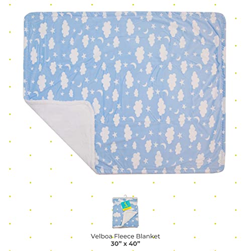 Image of SpaSilk Baby Boys Velboa Fleece Blanket with Thick Stitch Trim