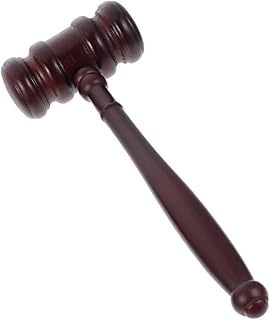 Wooden Gavel Lawyer Judge Hammer: Auction Sale Hammer Wood Mallet Justice Costume Dress Up Accessory for Lawyer Meeting Party