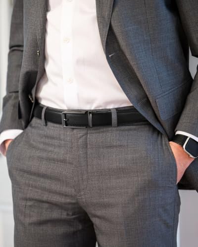 Image of CHAOREN Click Belt Men - 1 3 /8 inch Leather Ratchet Belt for Dress Casual