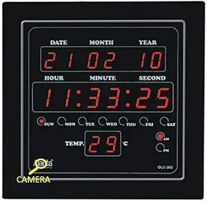 smars Digital Spy Wall Clock 1080P Security Camera WiFi Enabled IP Cam for Home Office Showroom SD Card Support Upto 128GB