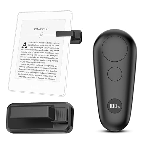 Remote Control Page Turner for Kindle Paperwhite Scribe Oasis Kobo Accessories, Clicker Page Turner for iPhone, iPad, Android Tablets Reading Camera Video Record Remote Triggers,Black