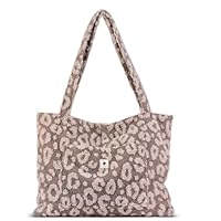 Grünes Glück Teddy Handtasche Damen – Premium Shopper mit extra vielen Innentaschen - Flexibel einsetzbar als Umhängetasche, Kinderwagentasche, Wickeltasche - die Tote bag (Leo Taupe)