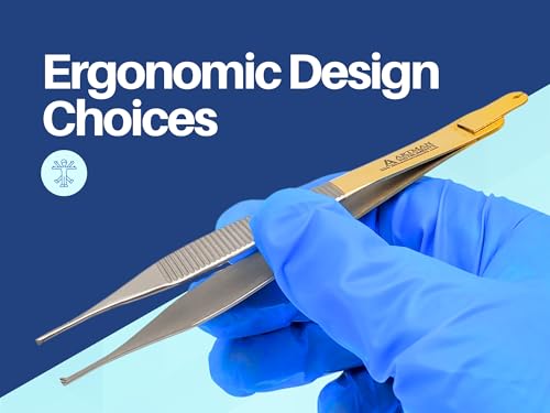 Image of ARTMAN INSTRUMENTS Adson Forceps Kocher with Skin Stopper 4.75 inch Straight Fine Point 1X2 Teeth