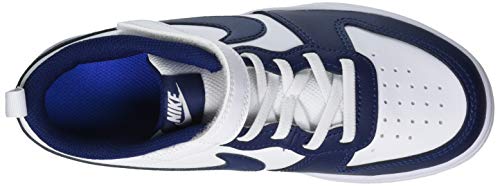 Image of Nike Boys Grade SCHL Low TOP NSW Basketball YA NSW Basketball Court Borough Low 2 (GS) White /Blue Void-Signal Blue BQ5448-107 3.5 UK (4Y US)